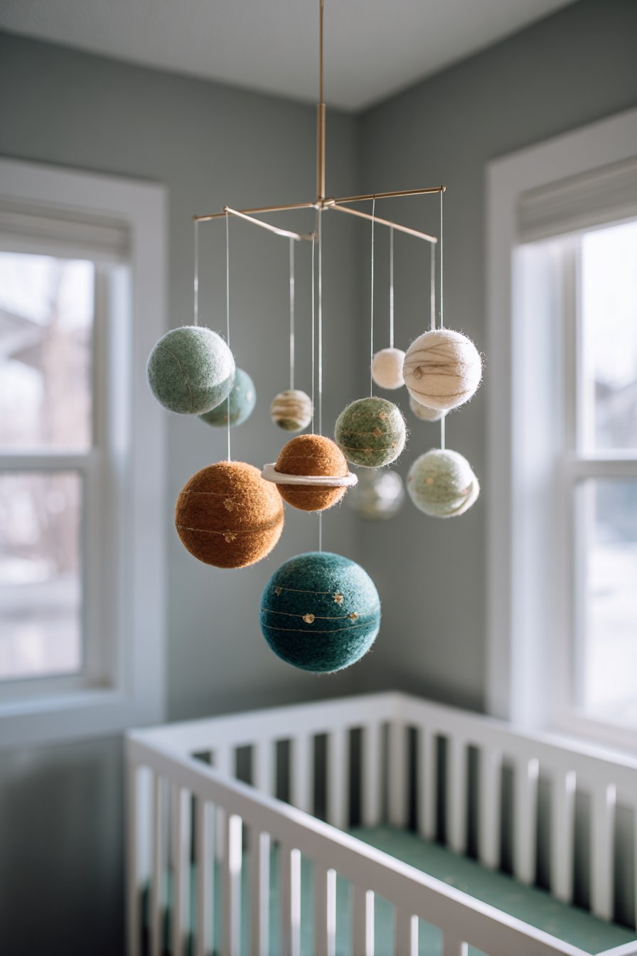 Handcrafted Planetary Mobile Statement