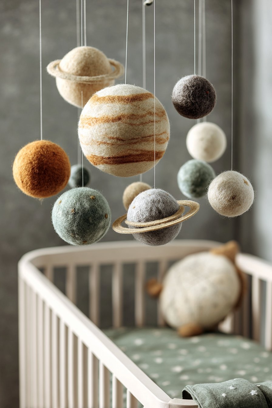 Handcrafted Planetary Mobile Statement