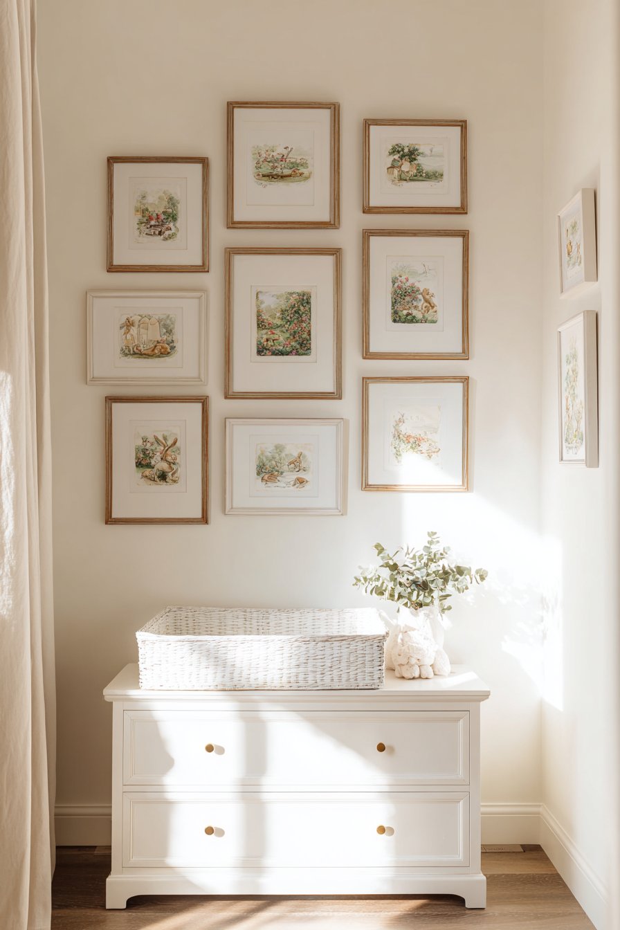 Vintage Gallery Wall with Mixed Frame Styles