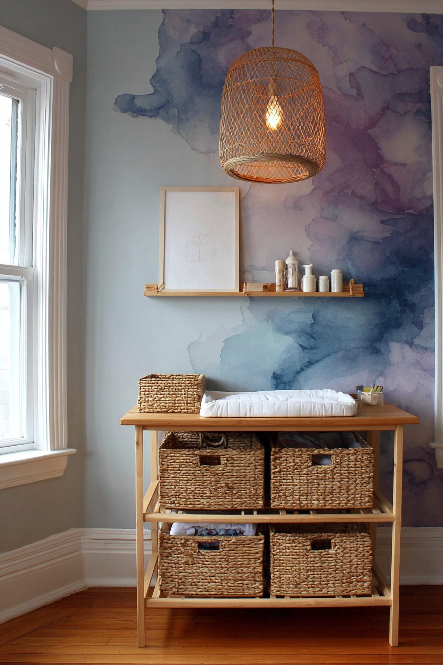 Watercolor Galaxy Feature Wall