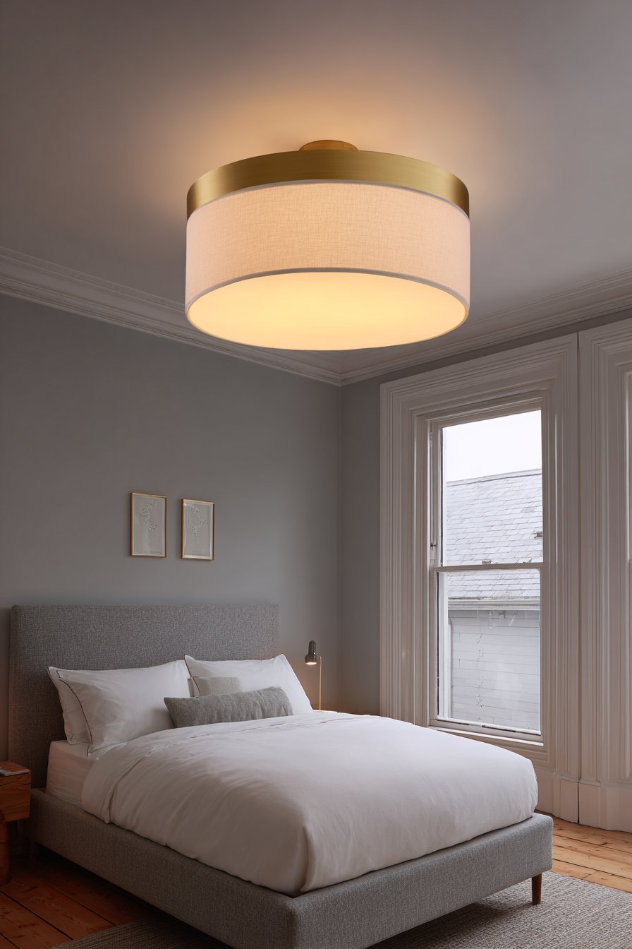 Modern Semi-Flush Mount with Brushed Brass Elegance