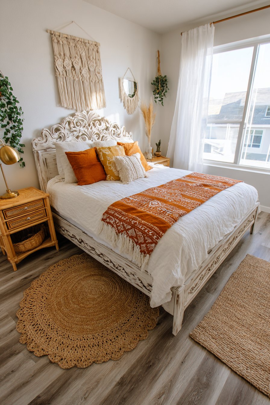 Layered Turkish Kilim Platform Bed