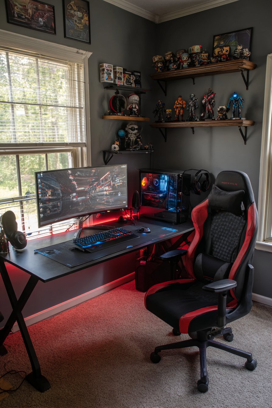 Custom Built-In Gaming Command Center