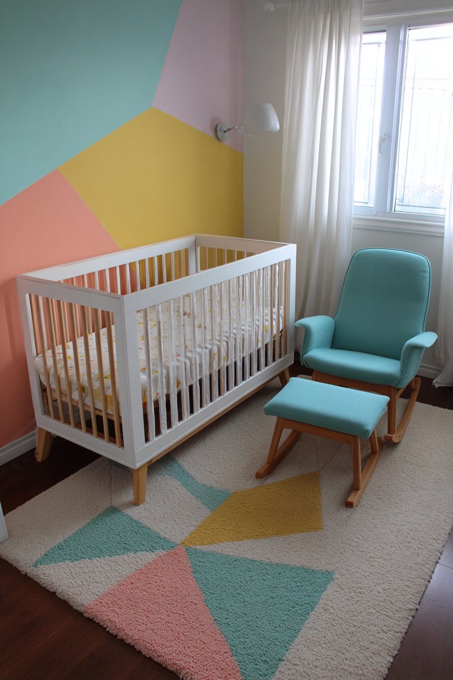 Rainbow Striped Accent Wall Nursery