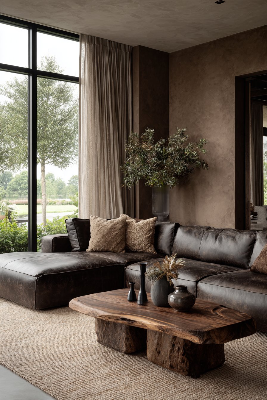 Rich Chocolate Leather Sectional Haven