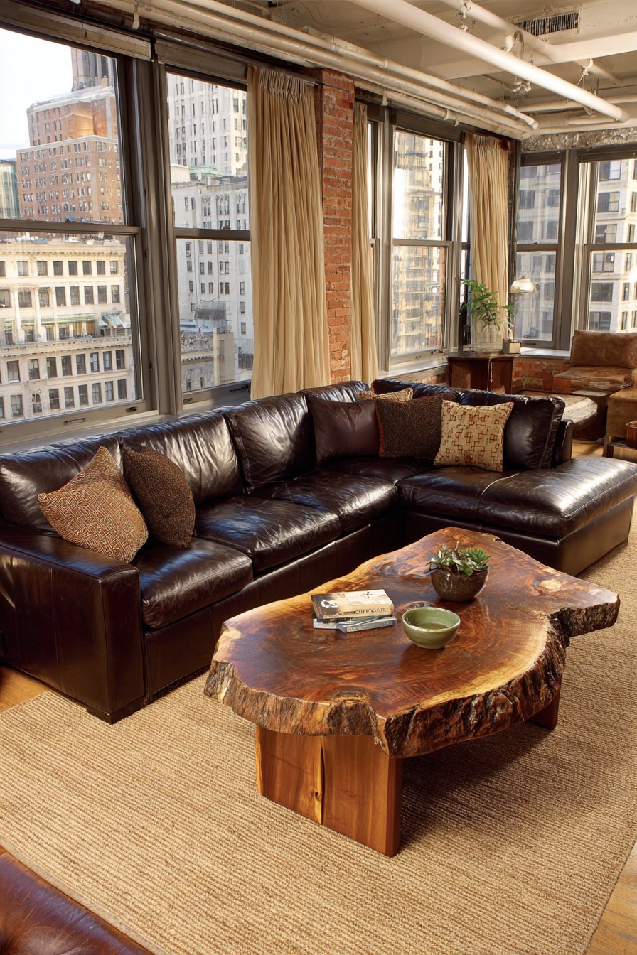 Rich Chocolate Leather Sectional Haven