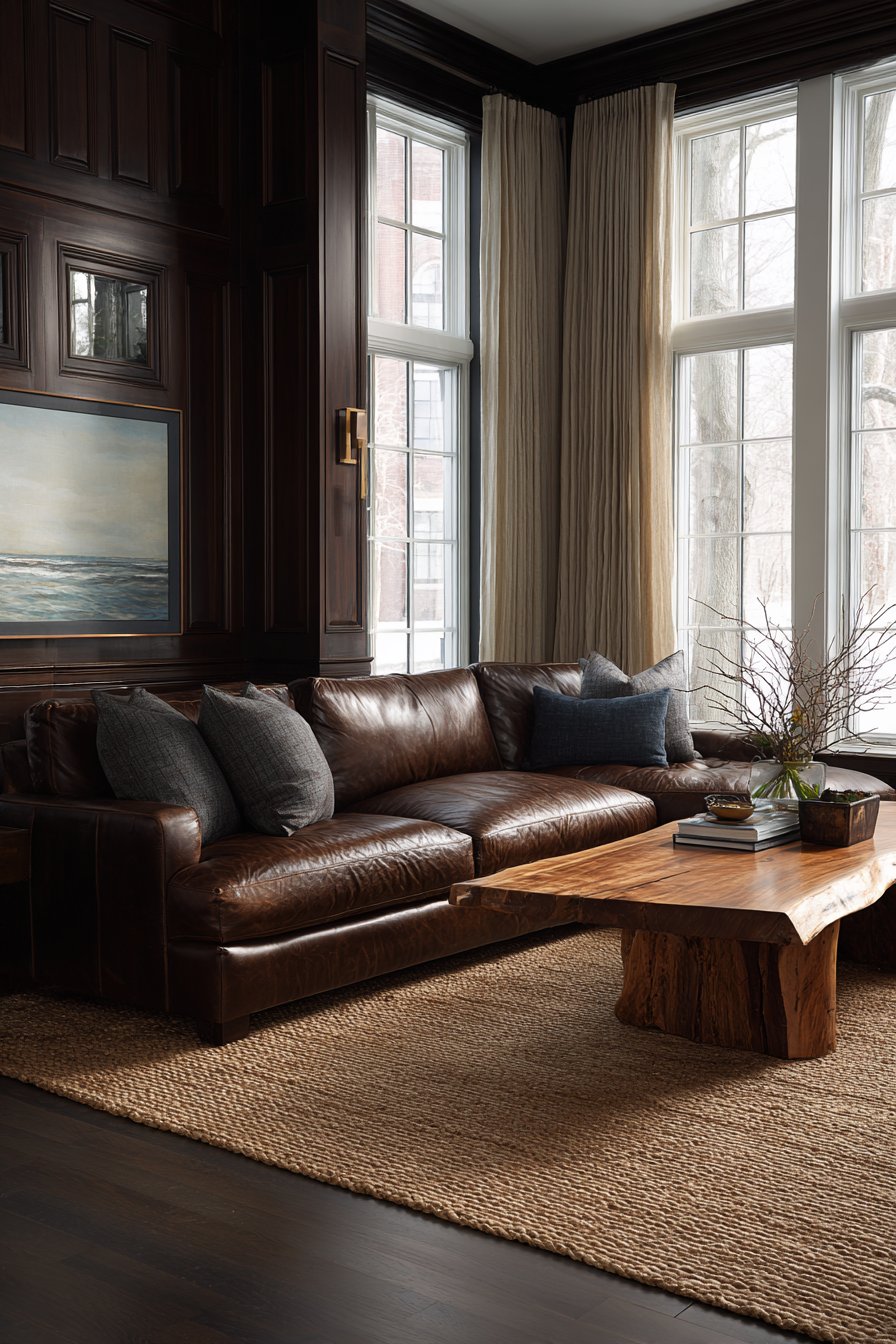 Rich Chocolate Leather Sectional Haven