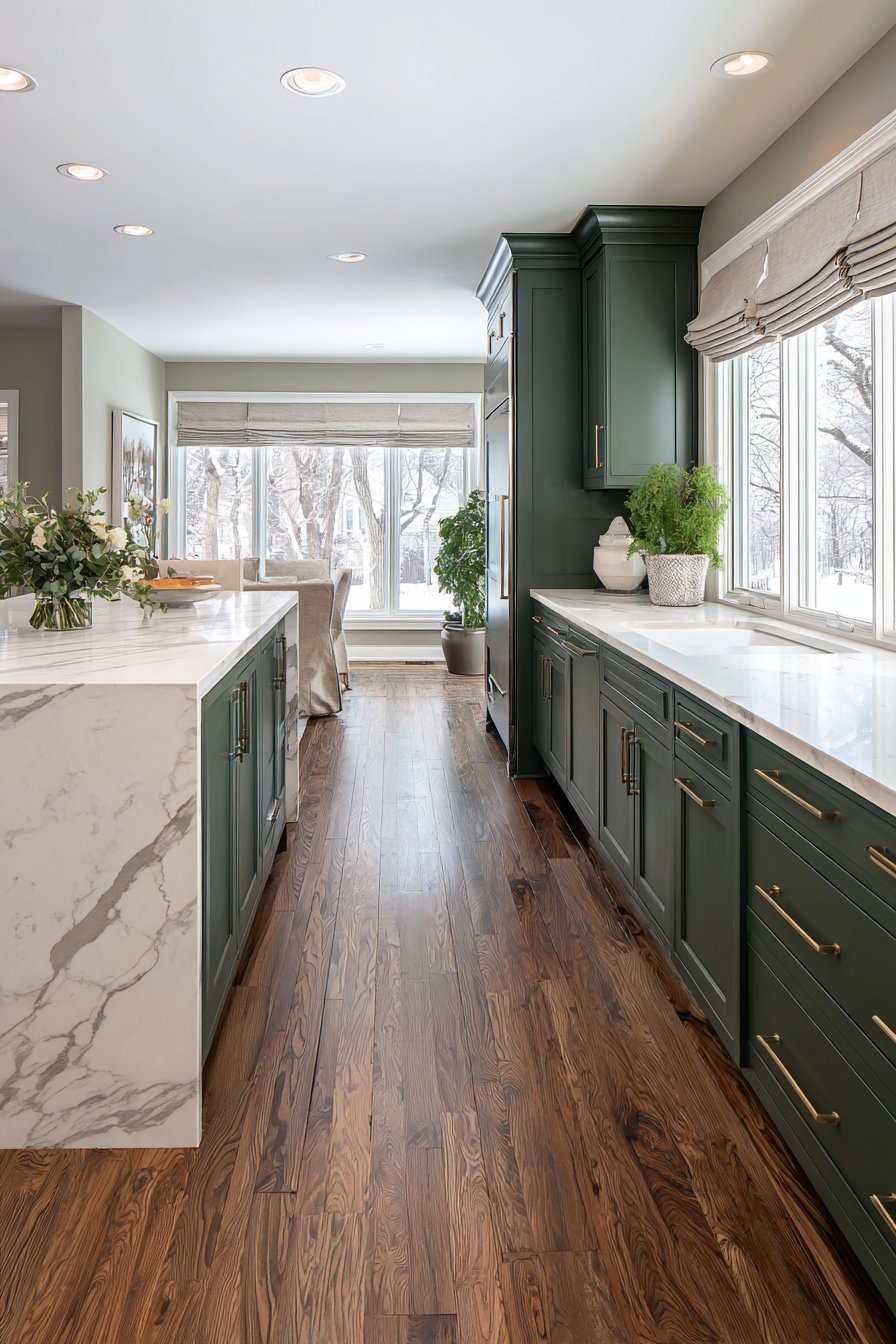 Sophisticated Forest Green Shaker Kitchen