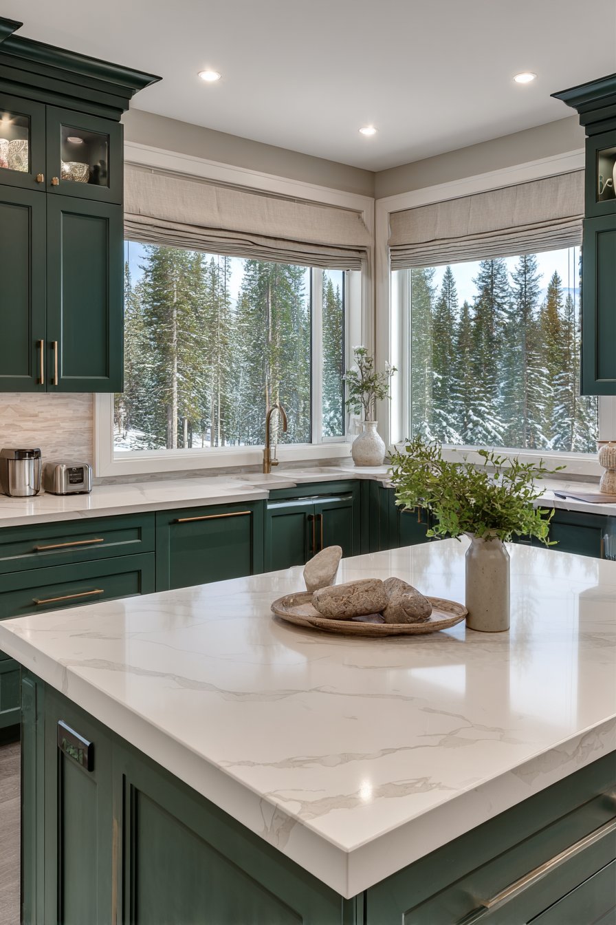 Sophisticated Forest Green Shaker Kitchen