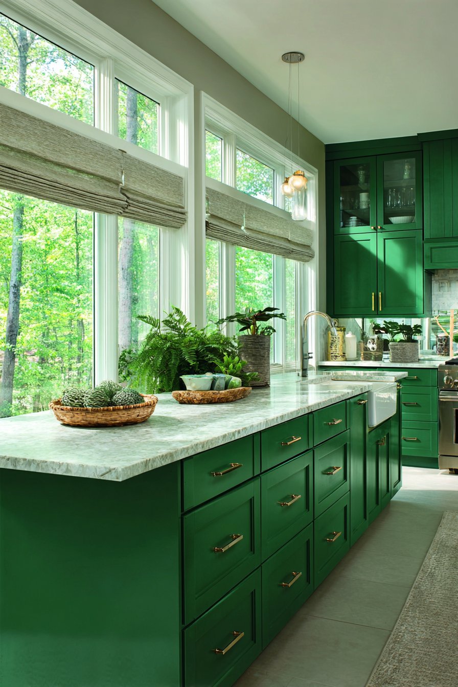Sophisticated Forest Green Shaker Kitchen