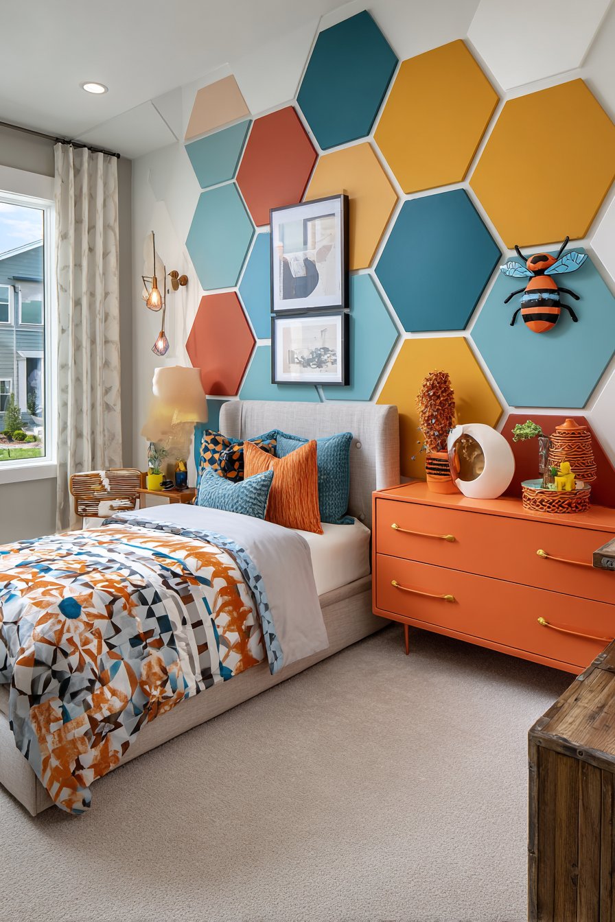 Bold Geometric Accent Wall Paradise