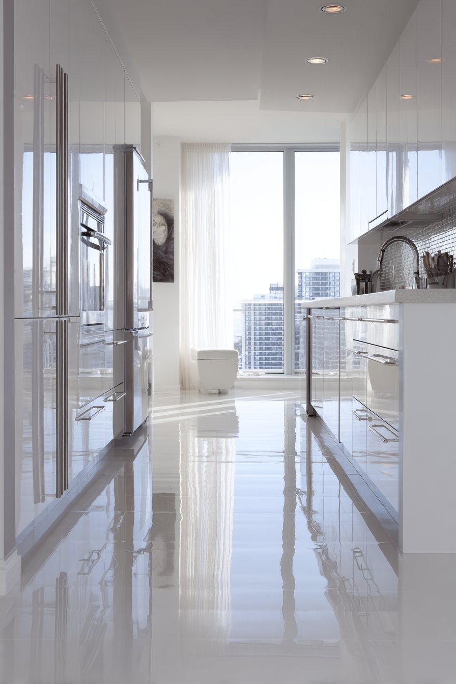 Pure White High-Gloss Elegance