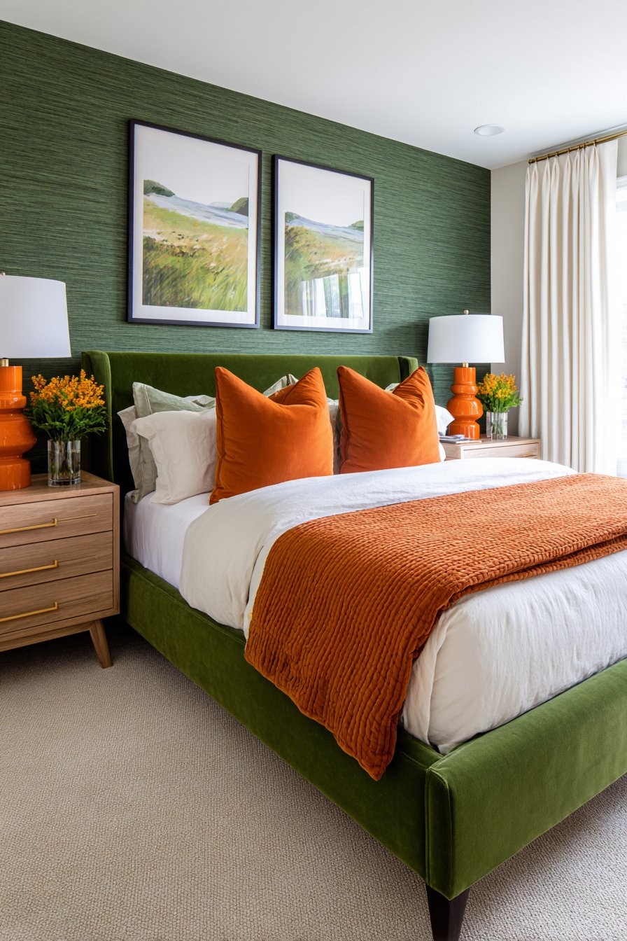 Vibrant Sage and Burnt Orange Sanctuary