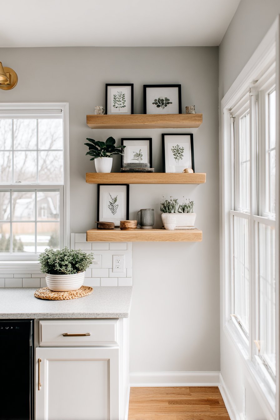 Modern Gallery Wall with Botanical Prints