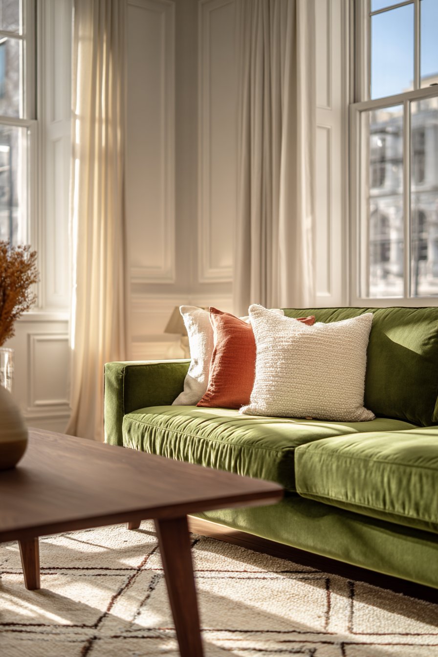 Sophisticated Velvet Living Room Centerpiece