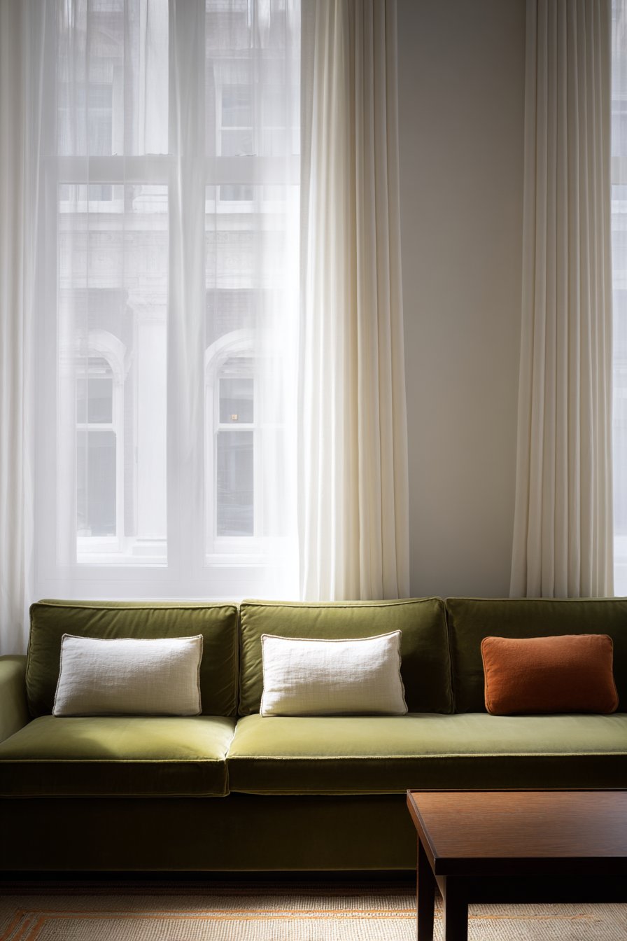 Sophisticated Velvet Living Room Centerpiece