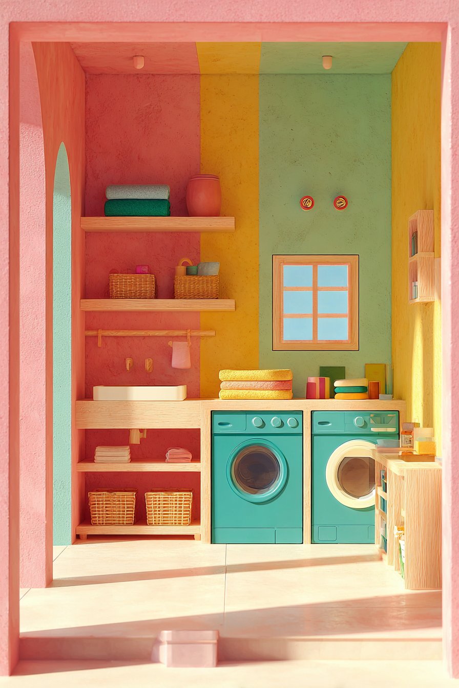 Vibrant Color-Blocked Playful Paradise