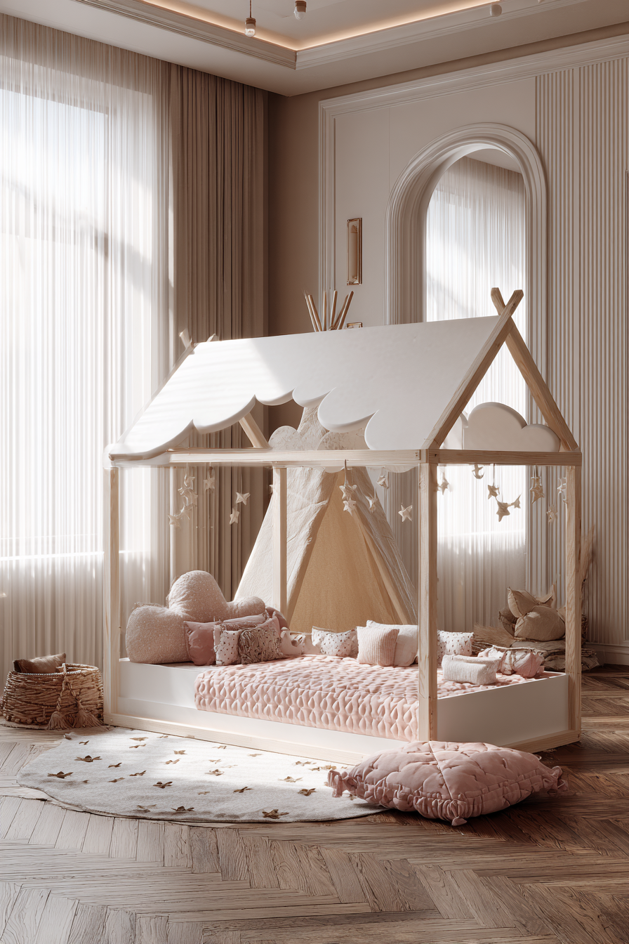 Cloud-Soft Pink Sanctuary with Playful Elements