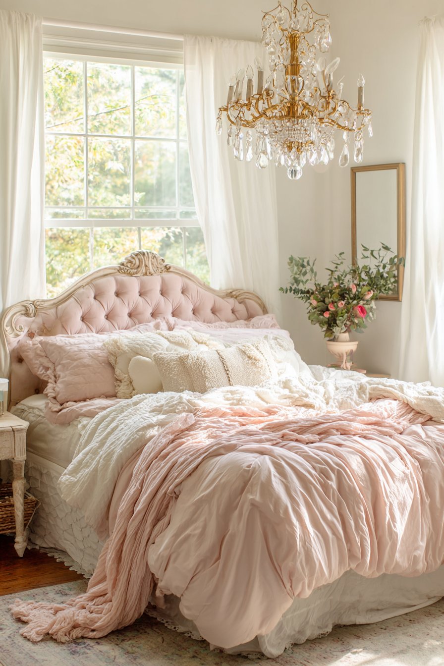 Blush Pink Velvet Bedroom Sanctuary