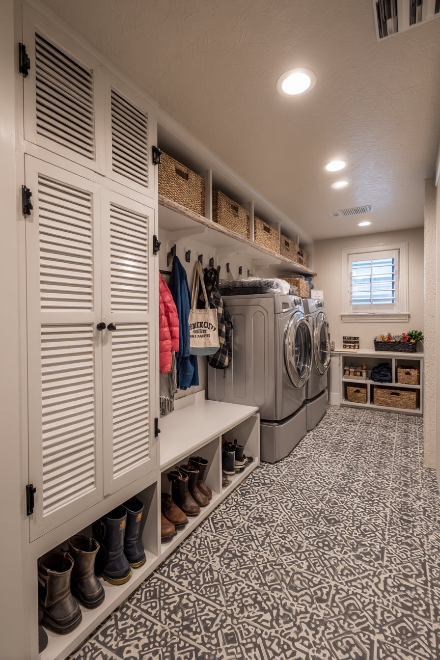 Concealed Appliances with Mudroom Function