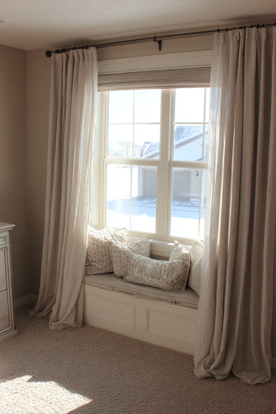 Layered Window Treatment with Built-In Seating