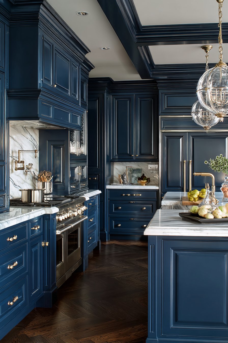 Luxury Royal Blue Lacquer Kitchen