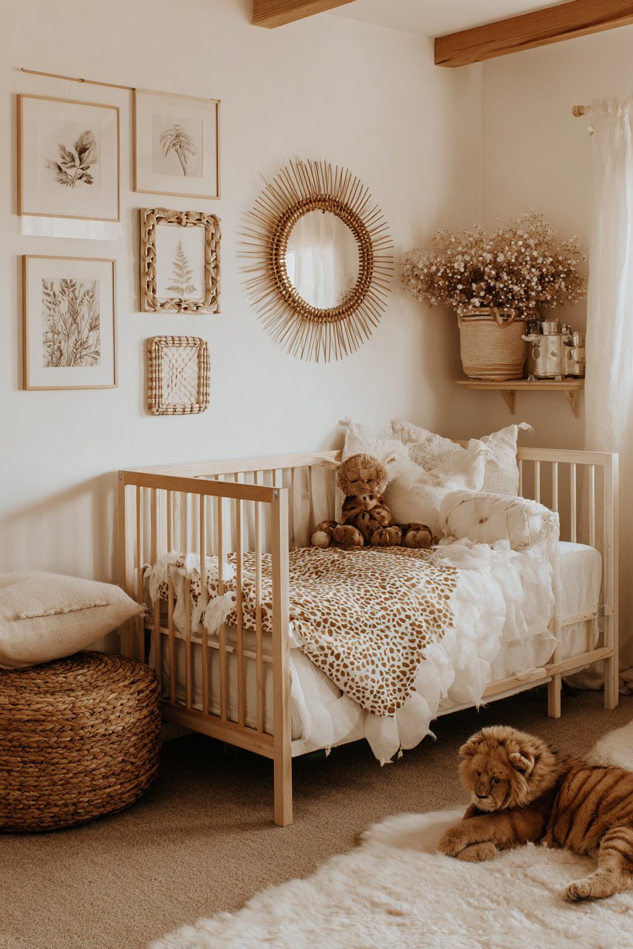 Eclectic Gallery Wall with Natural Frames