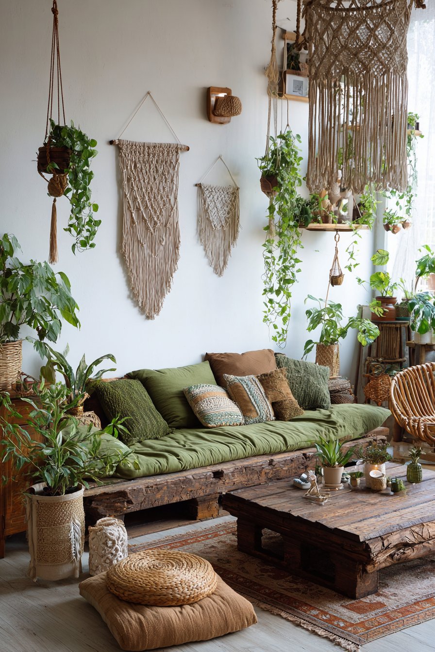 Bohemian Olive with Carved Walnut Eclecticism