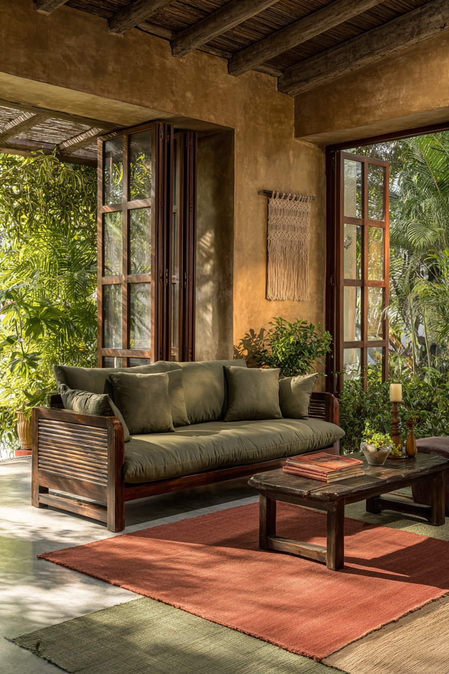 Bohemian Olive with Carved Walnut Eclecticism