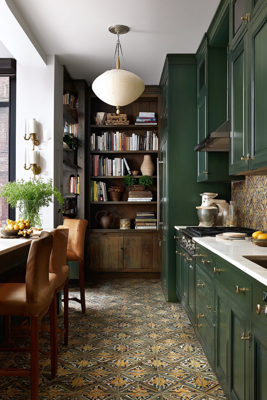 Deep Green with Cement Tiles