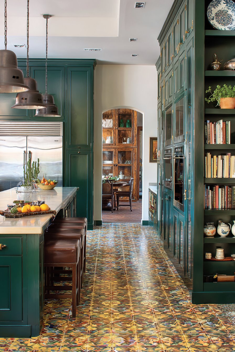 Deep Green with Cement Tiles