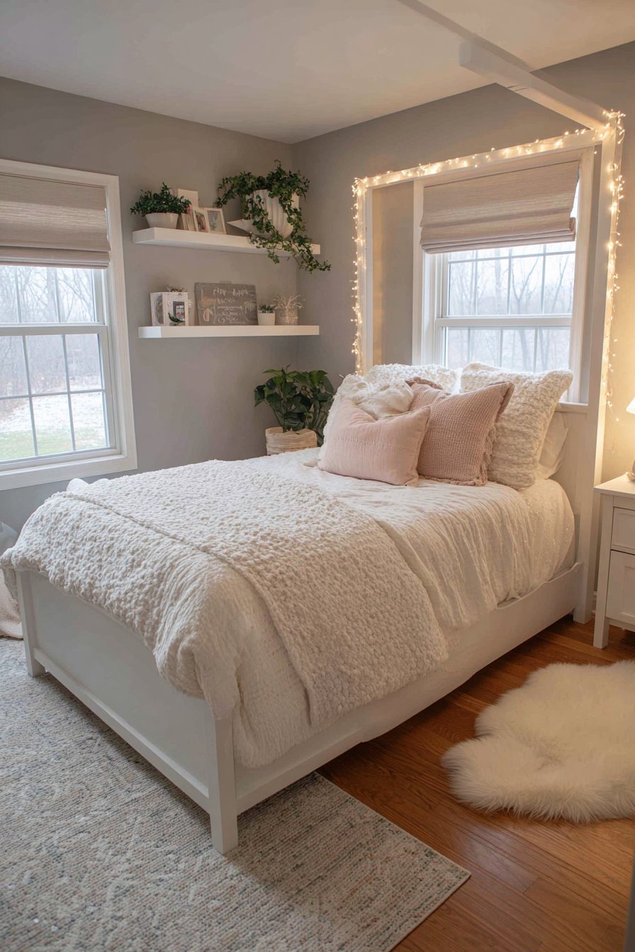 Ethereal Four-Poster Fairy Light Bed