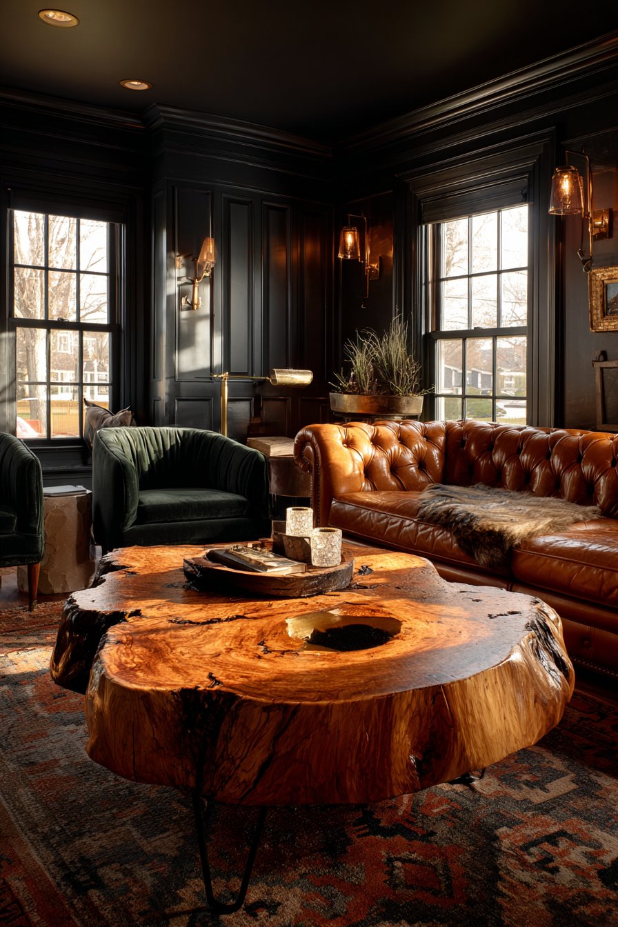 Walnut Burl Coffee Table Centerpiece