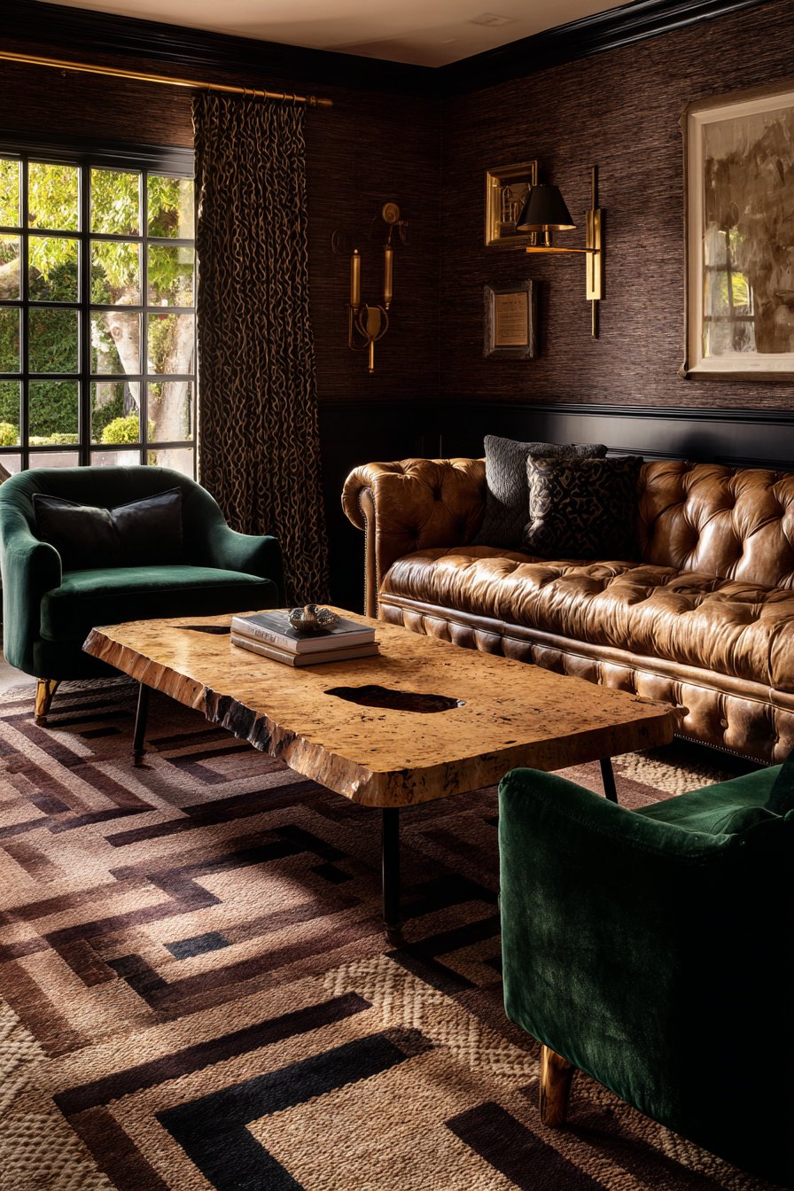 Walnut Burl Coffee Table Centerpiece