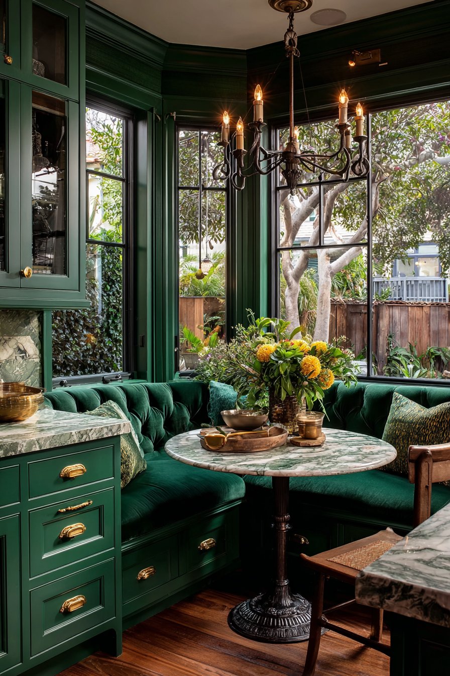 Contemporary Moss Green with LED Lighting