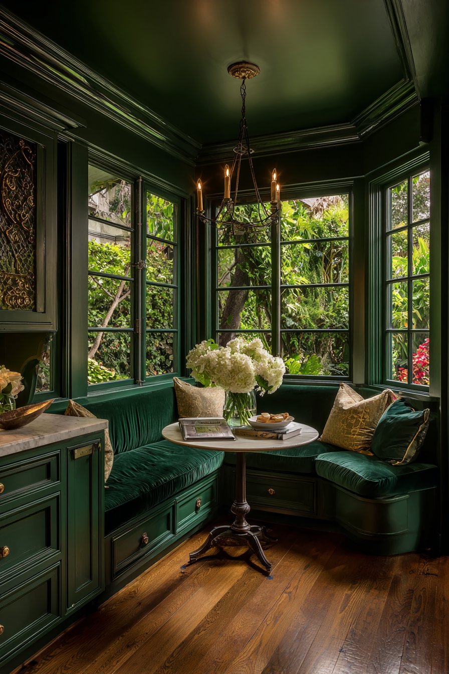 Contemporary Moss Green with LED Lighting