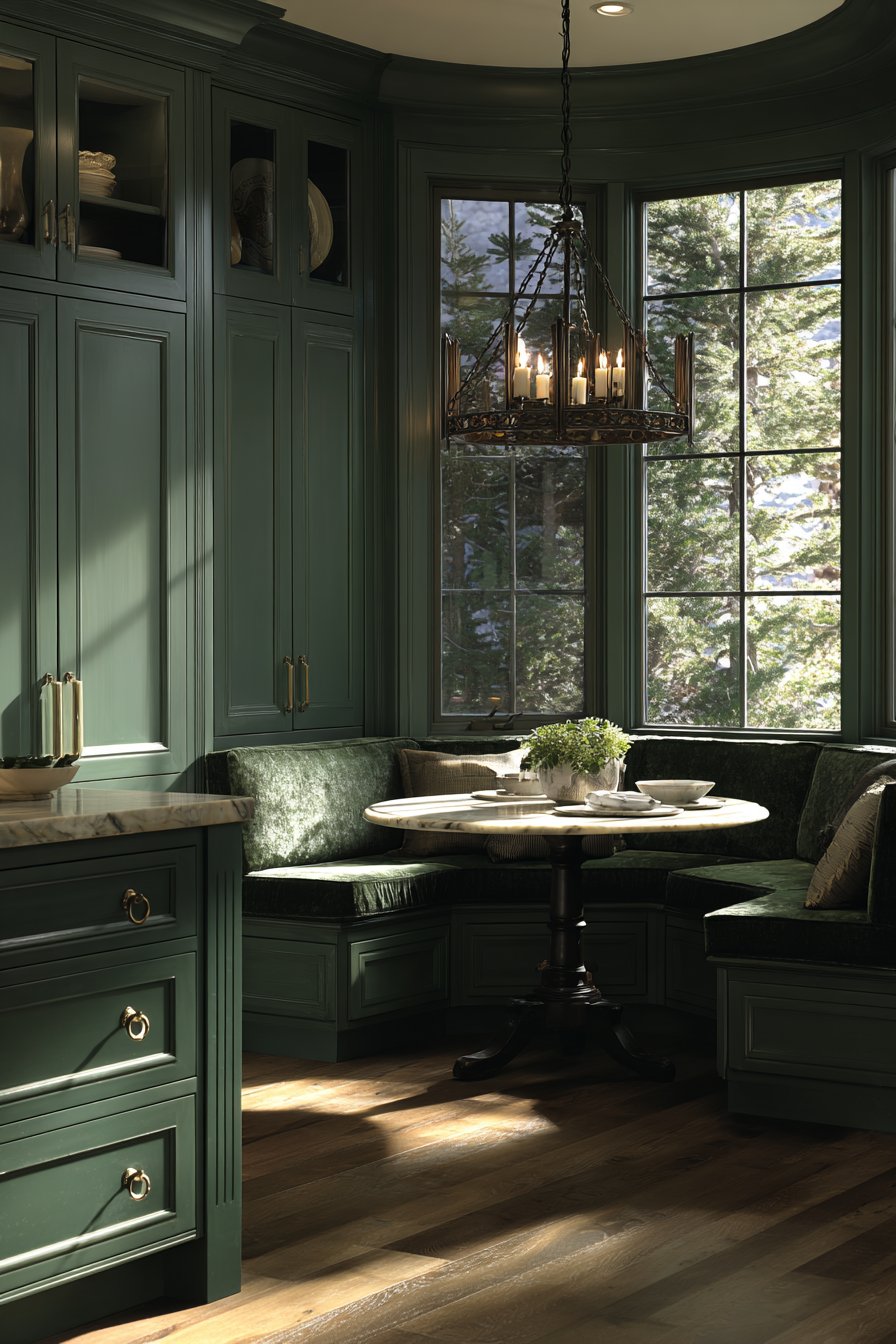 Contemporary Moss Green with LED Lighting