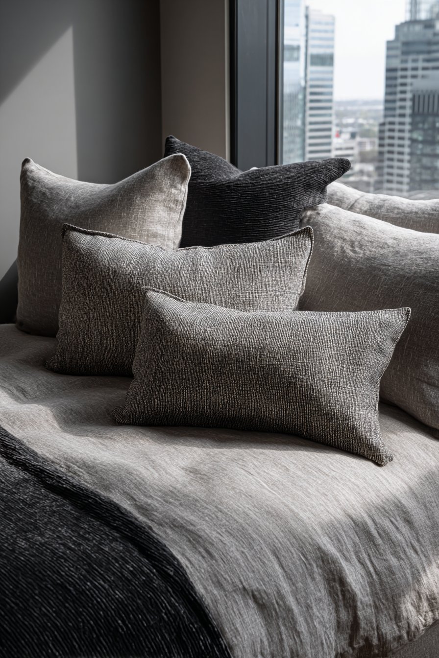 Luxurious Layered Bedding Textiles