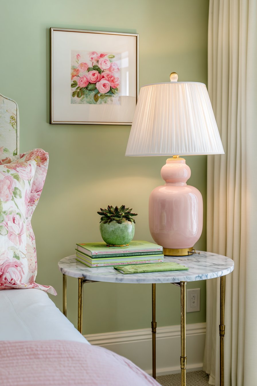  Nightstand Styling with Marble and Brass