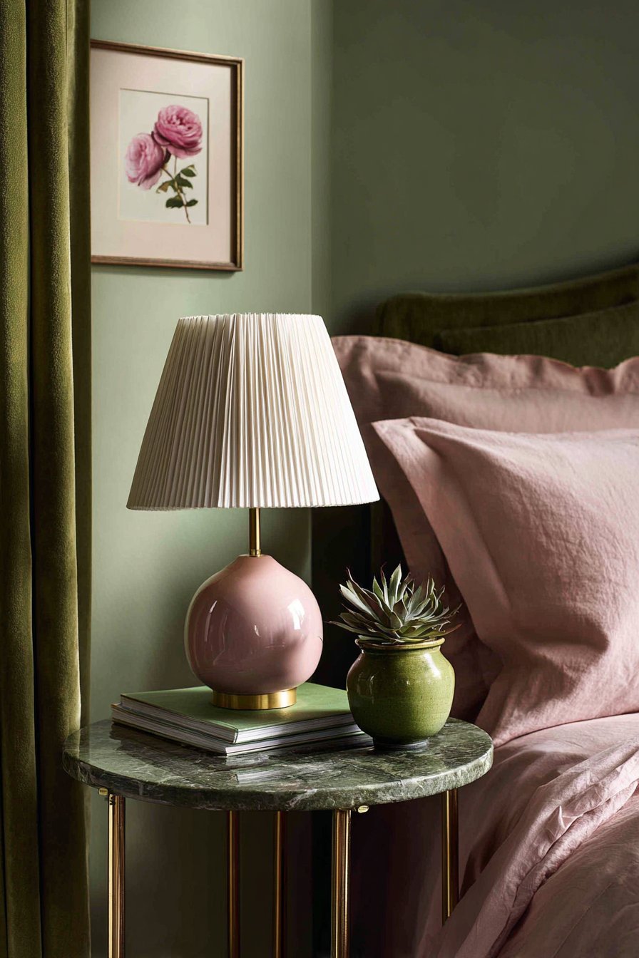  Nightstand Styling with Marble and Brass