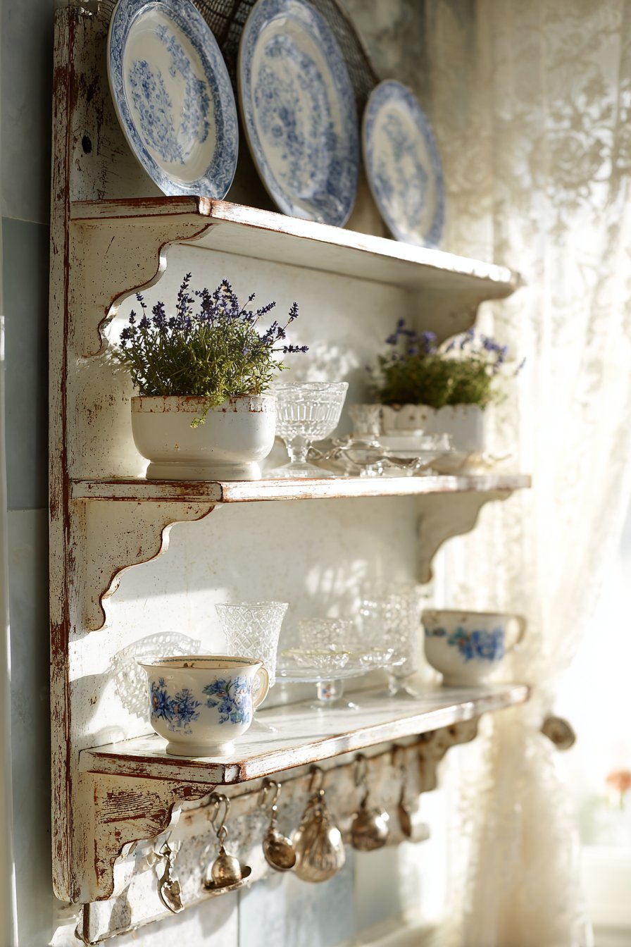 French Country Chicken Wire Étagère