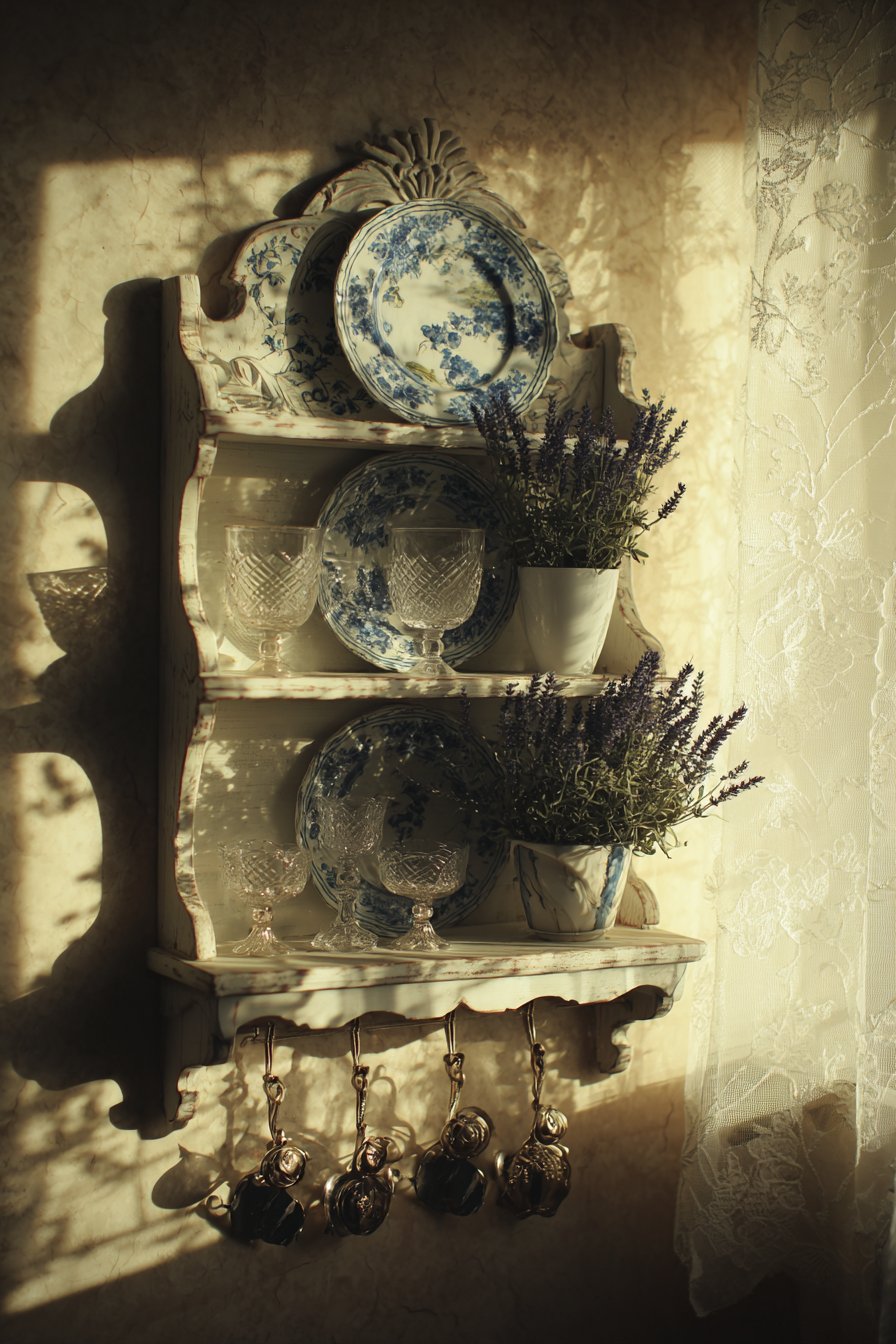 French Country Chicken Wire Étagère