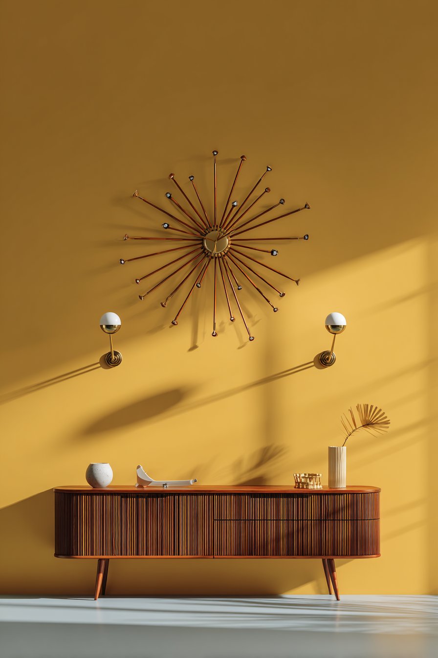 Mid-Century Modern Geometric Wood Art