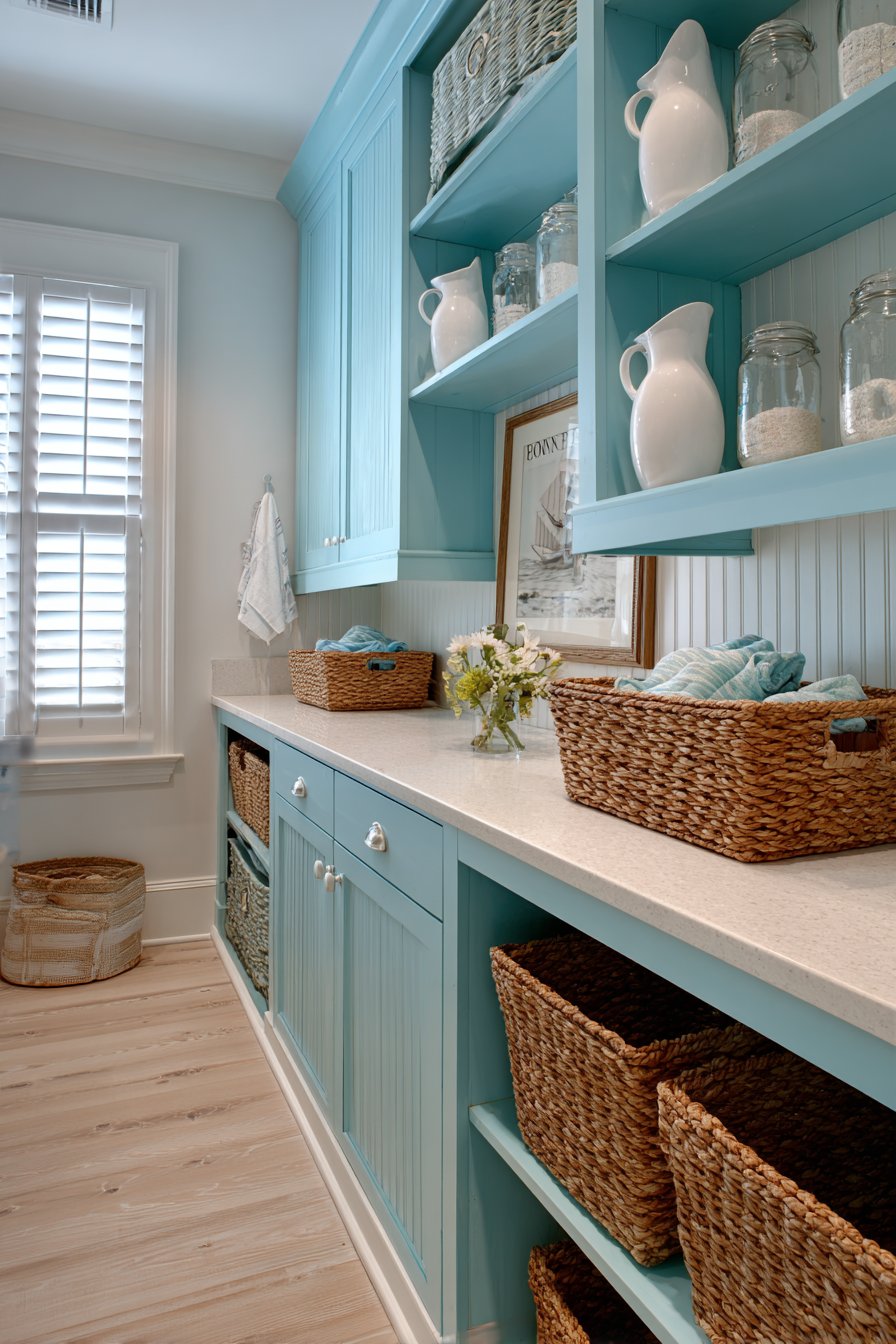 Coastal Seafoam Blue with Weathered White Accents