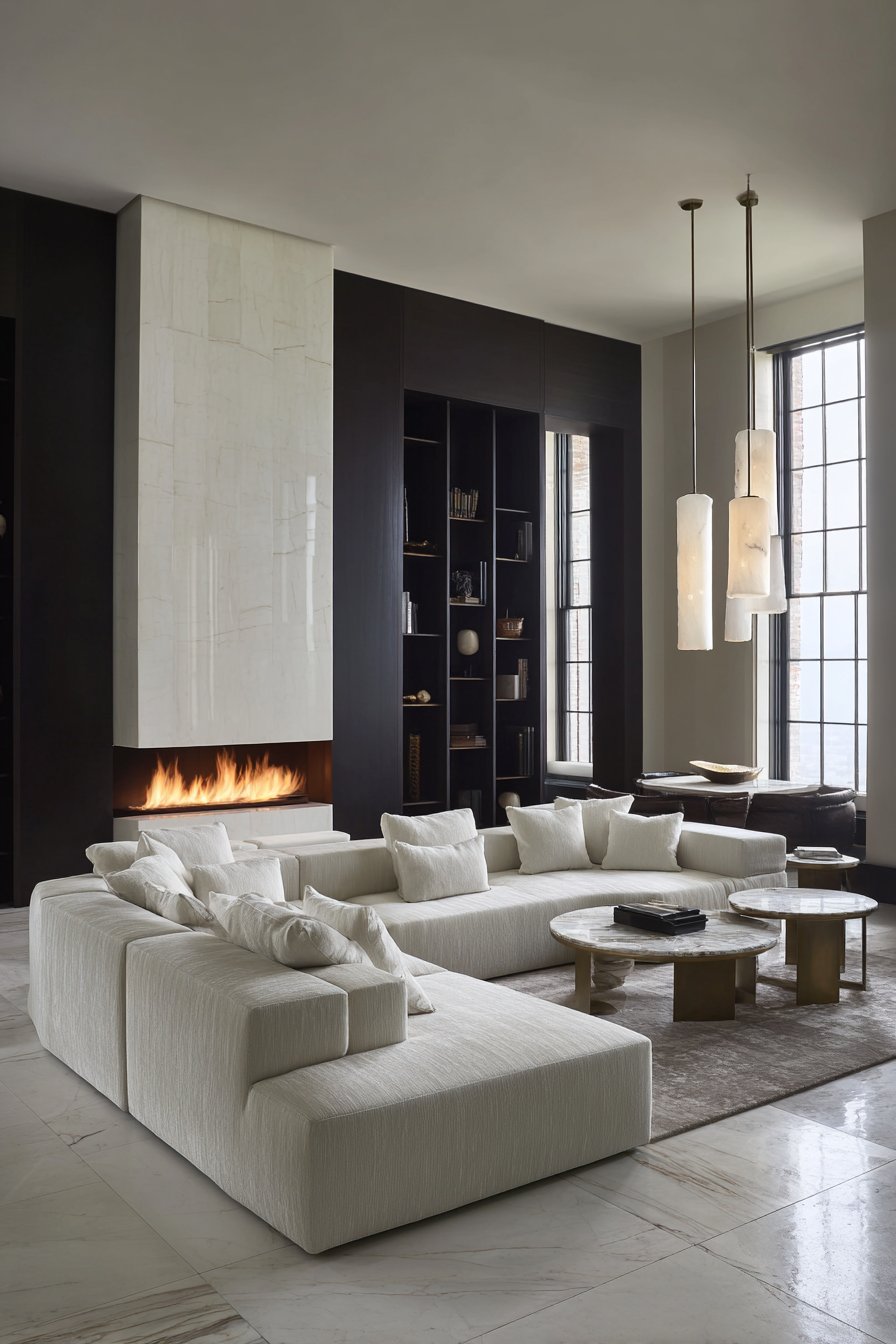 Monochromatic Elegance with Flexible Brass Accents