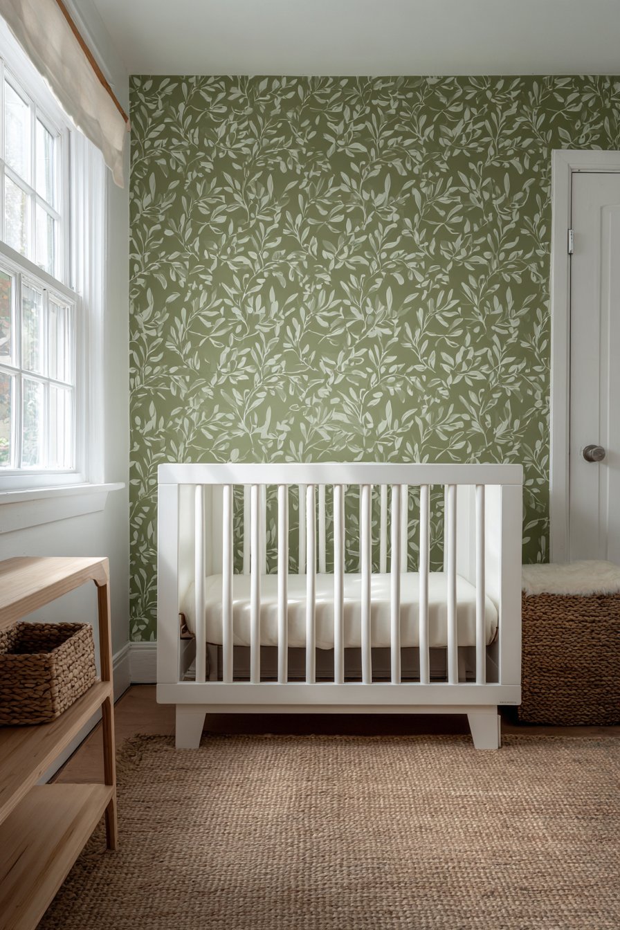 Botanical Wallpaper as Artistic Focal Point