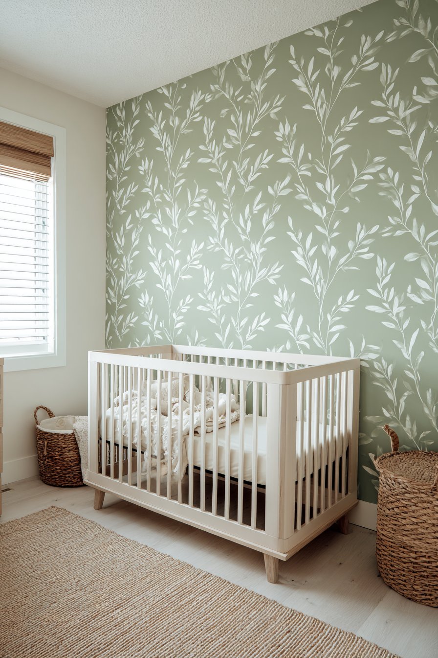 Botanical Wallpaper as Artistic Focal Point