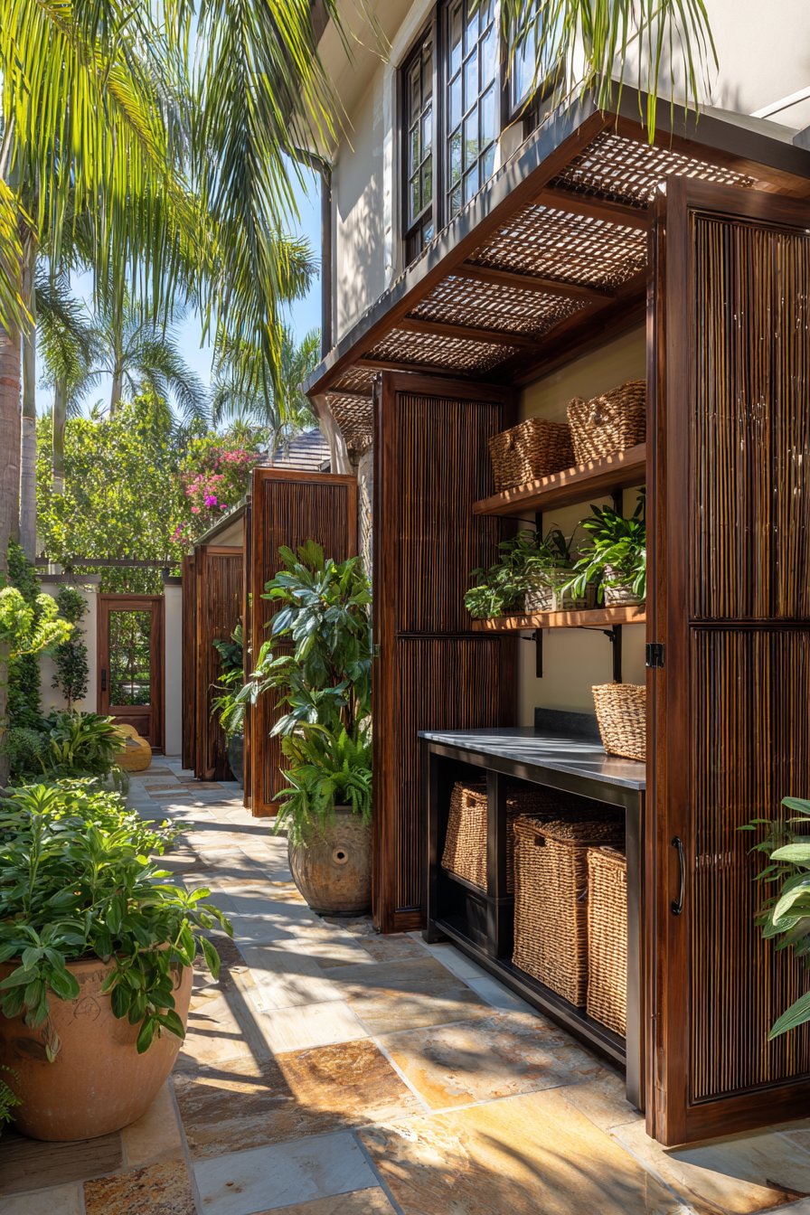 Tropical Teak Louvered Laundry
