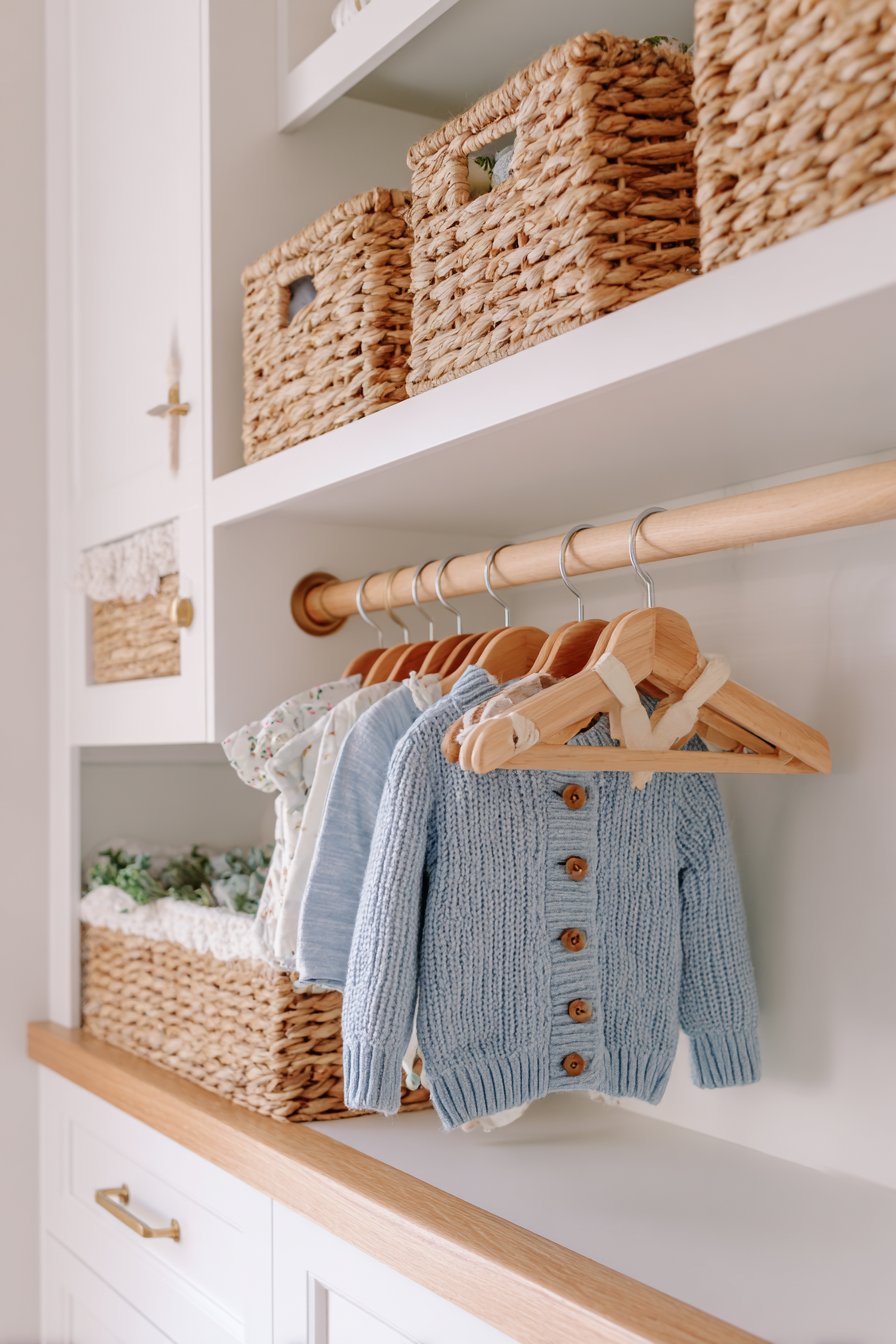 Organized Closet with Vegetable-Shaped Drawer Pulls