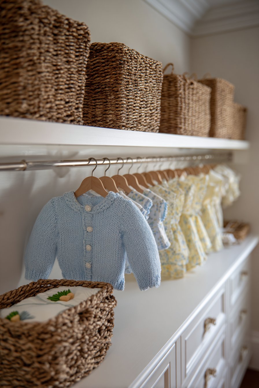 Organized Closet with Vegetable-Shaped Drawer Pulls